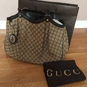 Gucci Bag Sukey Large Brown GG Canvas Tote